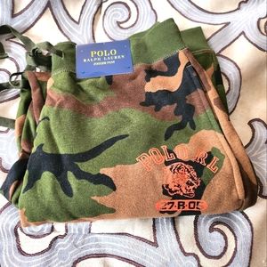 NWT! Polo Ralph Lauren Sweatpant Jogger, Camo Edition w/ Tiger Face Print Sz Med
